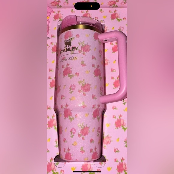 LOVE SHACK FANCY x STANLEY 40 oz IBIZA SUNSET NEW IN BOX UNOPENED PINK FLORAL - Picture 3 of 7